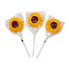 1 3/4" 7 oz. Sunflower-Shaped Wrapped Lemon Lollipops - 12 Pc. Image 1