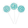 1 3/4" Aqua Blue Swirl Blueberry Lollipops - 24 Pc. Image 1