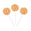 1 3/4" Bright Orange Swirl Orange Flavor Lollipops - 24 Pc. Image 1