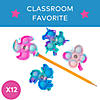 1 3/4" Lotsa Pops Spinner Fidget Rubber Pencil Toppers - 12 Pc. Image 2