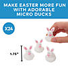 1 3/4" Mini Easter Bunny White Rubber Ducks - 24 Pc. Image 3