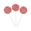 1 3/4" Red & White Swirl Cherry Lollipops - 24 Pc. Image 1