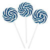 1 3/4" x 4 1/2" 14 oz. Blue & White Swirl Lollipops - 24 Pc. Image 1