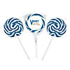 1 3/4" x 4 1/2" 14 oz. Blue & White Swirl Lollipops - 24 Pc. Image 4
