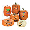 1" - 4 1/2" Bulk 48 Pc. Silly Pumpkin Faces Foam Decorating Kit Image 1