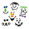 1" - 4 1/2" Bulk 48 Pc. Silly Pumpkin Faces Foam Decorating Kit Image 1