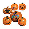 1/4" - 3" Small Silly Face Pumpkin Decorating Craft Kit - Makes 12 Image 1