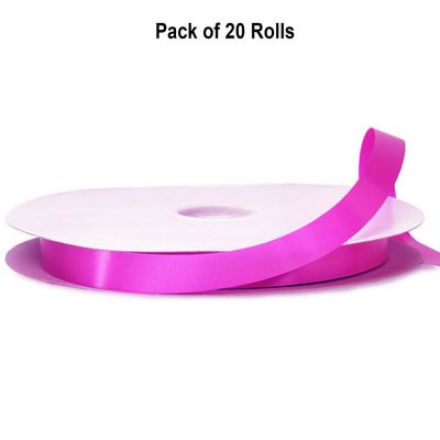 1/4" x 100 Yards Fuchsia Polyester Satin Gift Ribbon 20 Rolls Pack Image 1