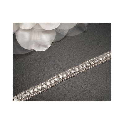 1/4" x 5 Yards Silver Iron On Rhinestone Trim Image 1