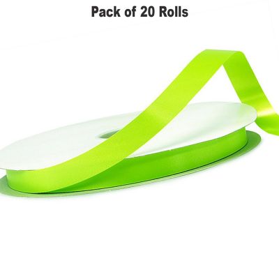 1/4"x100 yard Apple Green Polyester Satin Gift Ribbon Image 1