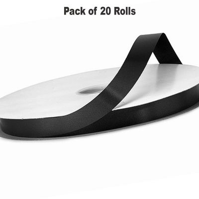 1/4"x100 yard Black Polyester Satin Gift Ribbon Image 1