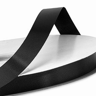 1/4"x100 yard Black Polyester Satin Gift Ribbon Image 2