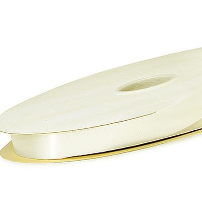 1/4"x100 yard Ivory Polyester Satin Gift Ribbon Image 2