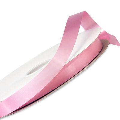 1/4"x100 yard Pink Polyester Satin Gift Ribobn Image 1