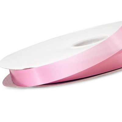 1/4"x100 yard Pink Polyester Satin Gift Ribobn Image 3