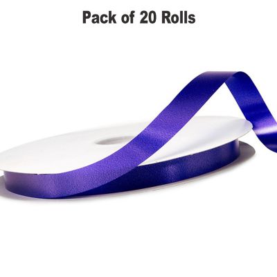 1/4"x100 yard Purple Polyester Satin Gift Ribobn Image 1