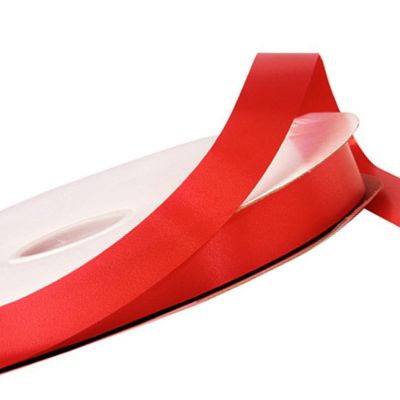 1/4"x100 yard Red Polyester Satin Gift Ribobn Image 2
