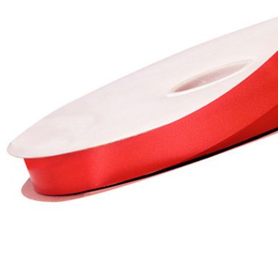 1/4"x100 yard Red Polyester Satin Gift Ribobn Image 3