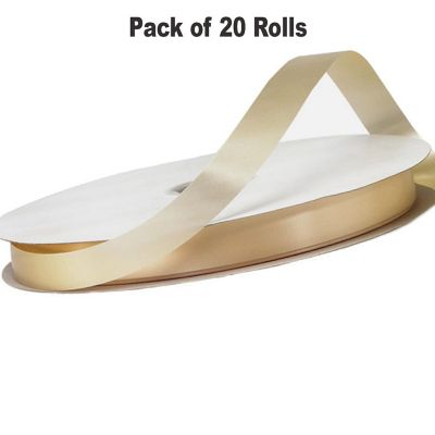 1/4"x100 yard Tan Polyester Satin Gift Ribobn Image 1