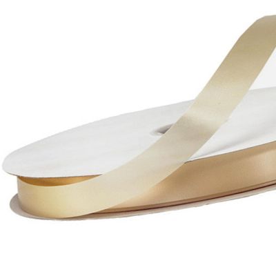 1/4"x100 yard Tan Polyester Satin Gift Ribobn Image 2