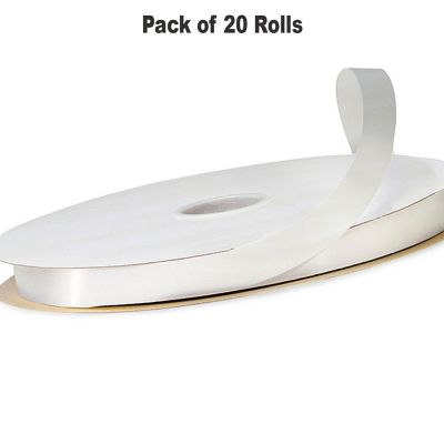 1/4"x100 yard White Polyester Satin Gift Ribobn Image 1