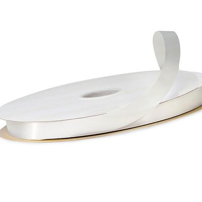 1/4"x100 yard White Polyester Satin Gift Ribobn Image 3