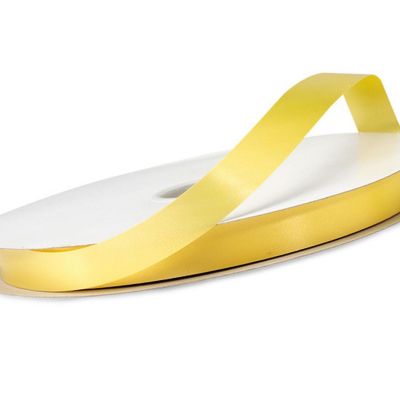 1/4"x100 yard Yellow Polyester Satin Gift Ribobn Image 1