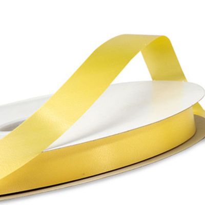 1/4"x100 yard Yellow Polyester Satin Gift Ribobn Image 2