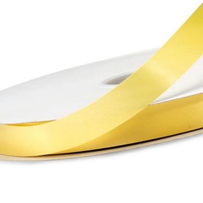 1/4"x100 yard Yellow Polyester Satin Gift Ribobn Image 3