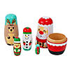 1" - 5" Christmas Characters Wood Nesting Dolls - 5 Pc. Image 1