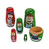 1" - 5" Peanuts&#174; Christmas Red & Green Wood Nesting Dolls - 5 Pc. Image 1