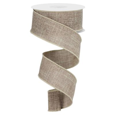 1.5" Royal Burlap Ribbon: Beige (10 Yard) Image 1