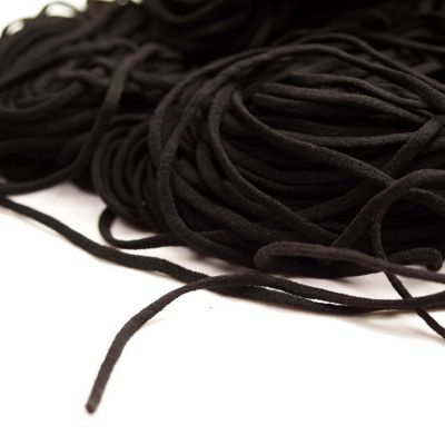 1/8" Black Rounded Knit Elastic Cord Image 2
