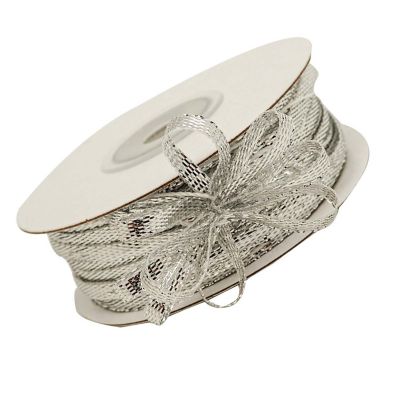1/8"x50 yards Metallic Silver Organza Pull Bows Ribbon Image 2