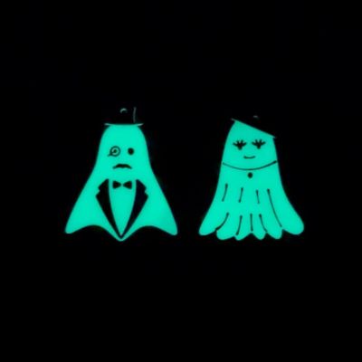 1 Pair Fancy Couple Glow Ghost Charms Image 1