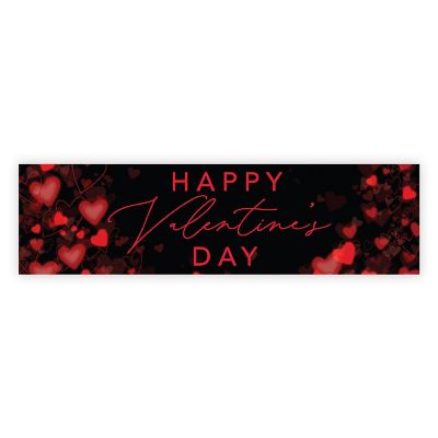 1 PC Valentines Day Banner Red Hearts Image 3