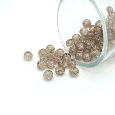 1 Strand 6mm Brown Crackle Beads Image 1