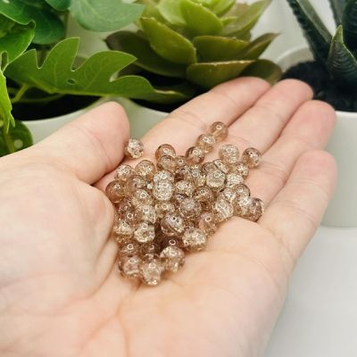 1 Strand 6mm Brown Crackle Beads Image 1