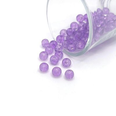 1 Strand 6mm Purple Crackle Beads Image 1