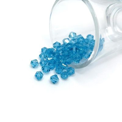 1 Strand 6x6mm Blue Bicone Beads Image 1