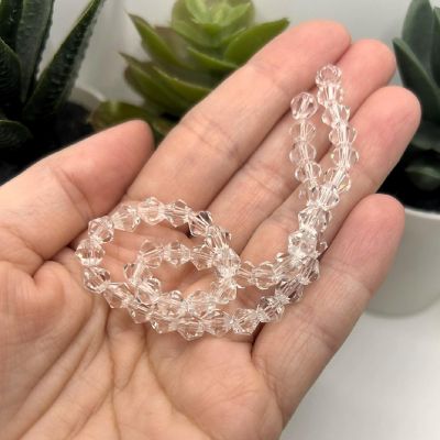 1 Strand 6x6mm Clear Bicone Beads Image 1