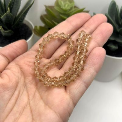 1 Strand 6x6mm Peach Bicone Beads Image 1