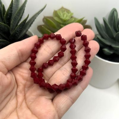 1 Strand 6x6mm Red Bicone Beads Image 2