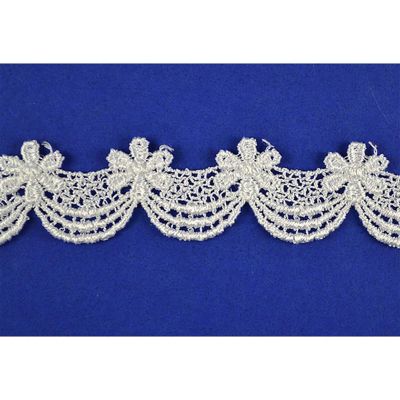 1" x 30 Yards  White Venise Lace Trims Image 2