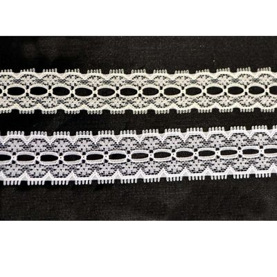 1" x 300 Yards Ivory Flat Lace Trim Roll Image 1