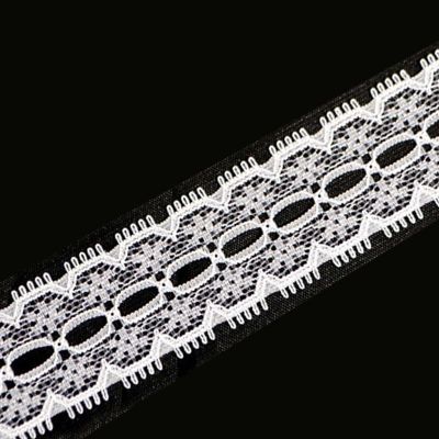 1" x 300 Yards Ivory Flat Lace Trim Roll Image 1