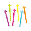 1" x 4 1/2" Bulk 72 Pc. Religious Cross Plastic Toy Whistles Image 1