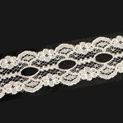 1" x 400 Yards Ivory Flat Lace Trim Roll Image 1