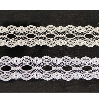1" x 400 Yards White Flat Lace Trim Roll Image 1