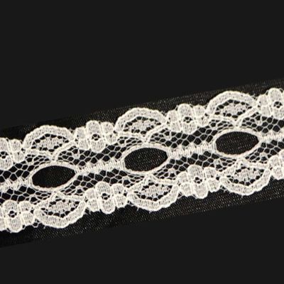1" x 400 Yards White Flat Lace Trim Roll Image 1